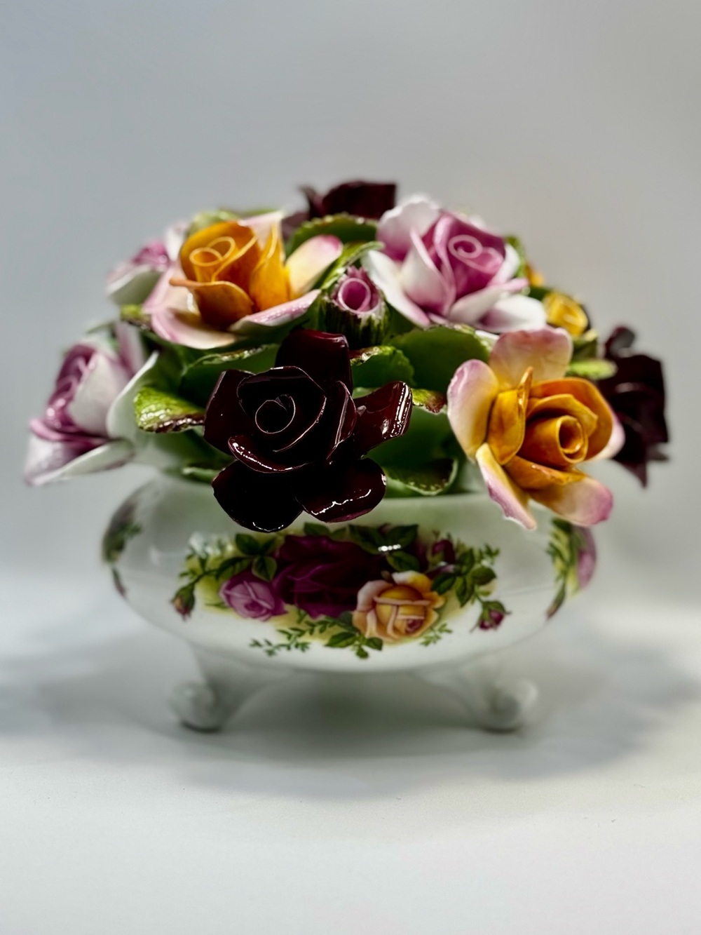 Vintage Royal Albert Old Country Roses Porcelain Flowers Vase Large